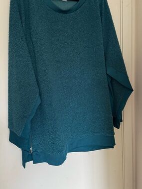 Ricki's Teal Textured Crew Neck Sweater